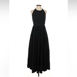 Commense Linen Black Halter Maxi Dress Small